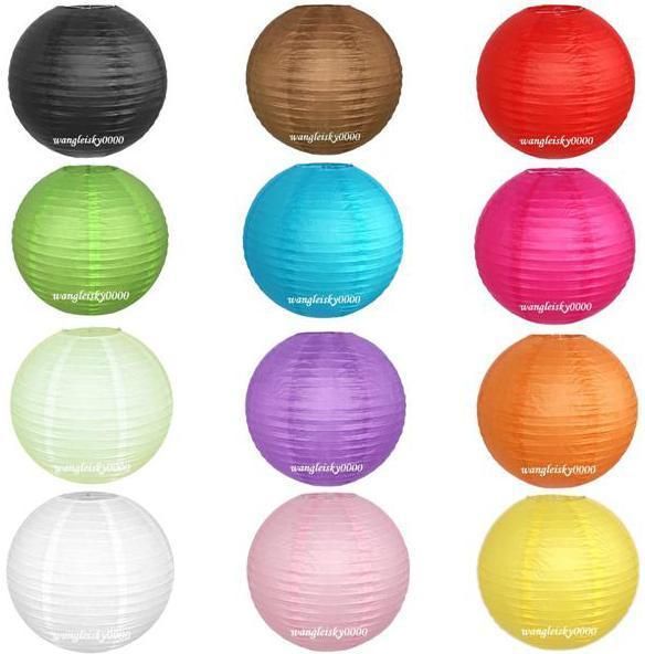 6pcs Of 8 10 12 Optional Colors Paper Lanterns Wedding Party 