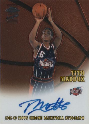 TITO MADDOX 2002/03 TOPPS CHROME RC AUTO /1100 ROCKETS  