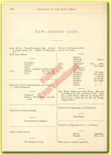 HUNT Family Name {1862} Tree History Genealogy Biography   Book on CD 