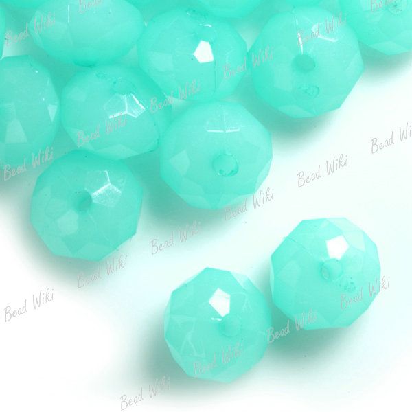 100pcs Blue Faceted Rondelle Acrylic Plastic Bead AR225  