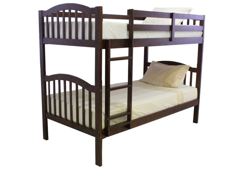 Hardwood T/T Arch Mission Bunk Bed Walnut  