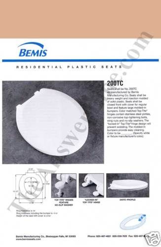 Bemis 200TC 048 Round Front Toilet Seat   Brown/Tan  
