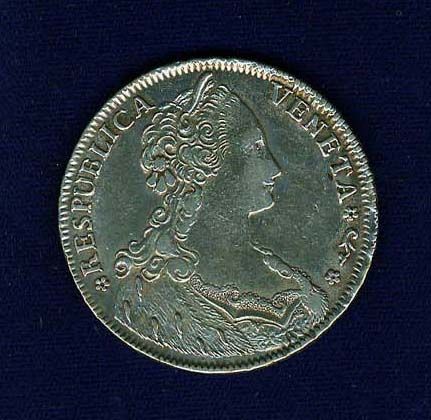 ITALY VENICE  1790  1 TALLERO SILVER COIN, ALMOST XF40, VERY NICE