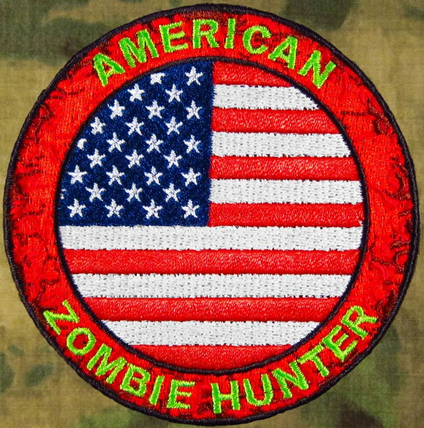 ZHT GEAR AMERICAN FLAG ZOMBIE HUNTER PATCH W/VELCRO ~ THE WALKING 