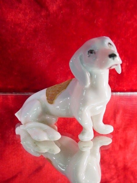 Antique 4 Lot ERPHILA PORCELAIN DOG & PUPPIES Figurines DACHSHUND 