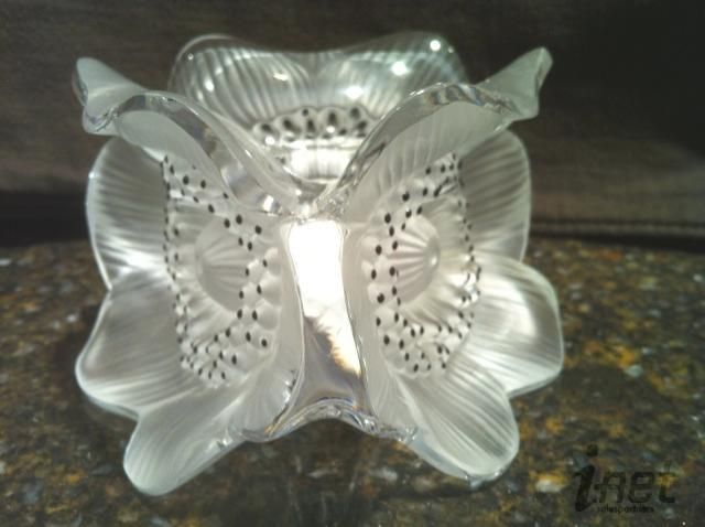 Lalique 10922 Candlestick Three Anemones $975 NIB  