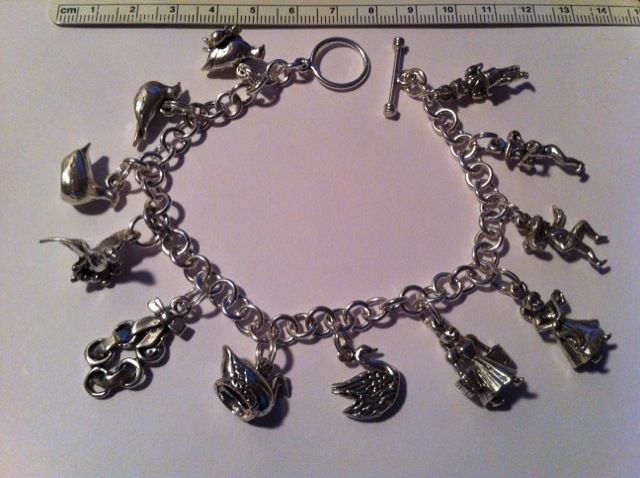 Sterling Silver 12 days of Christmas Charm Bracelet  