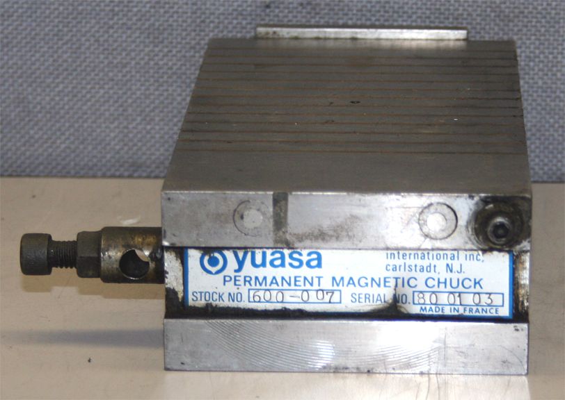 Yuasa Intl 600 007 Permanent Magnetic Chuck 4” x 7”  