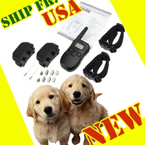   SHOCK&VIBRA REMOTE PET DOG TRAINING COLLAR For 20 130lb 2 Dogs  