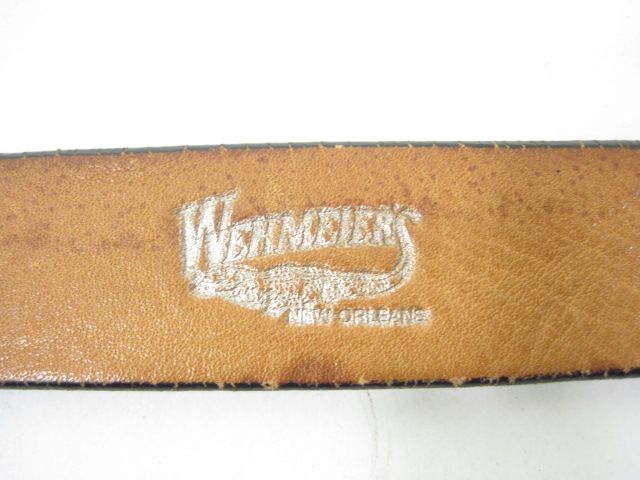 You are bidding on a WEHMEIERS Black Leather Exotic Skin Belt in a 