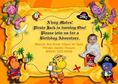 BACKYARDIGANS PIRATE BIRTHDAY PARTY INVITATIONS FIRST  