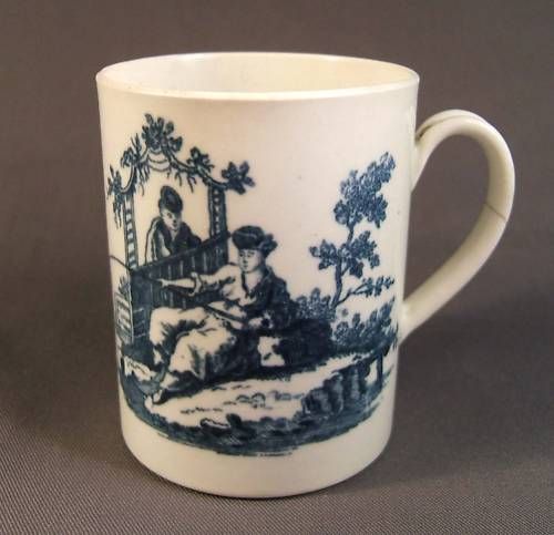 VERY RARE FIRST PERIOD WORCESTER CIDER MUG   1775  