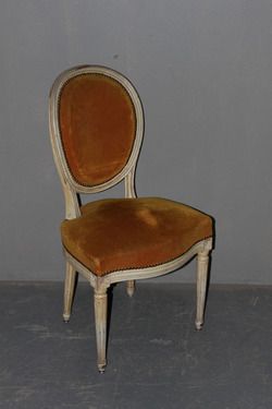 SET 8 PAINTED FRENCH LOUIS XVI MOHAIR DINING CHAIRS C 1930  