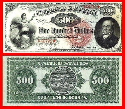 Replica $500 1869 Rainbow US Paper Money Currency Copy  