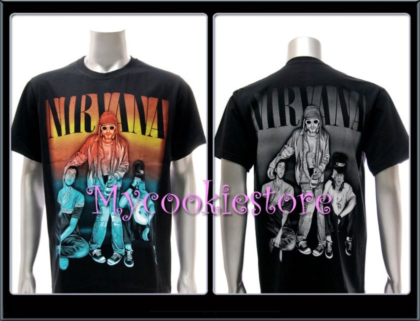   Nirvana Kurt Cobain T shirt Rock Band Tour Music Concert 1967 1994