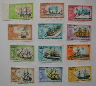 Christmas Island 1972 QE small collection of ships UMM  