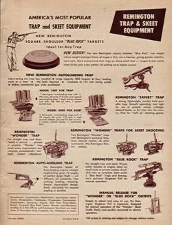 1959 REMINGTON TRAP SKEET EQUIPMENT BLUE ROCK AD  