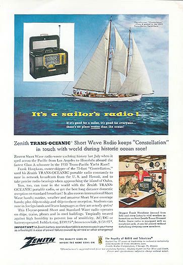 Schooner Constellation Zenith Trans Oceanic Radio Ad  