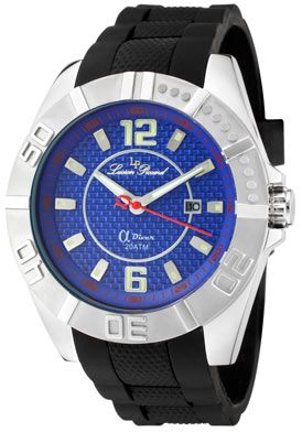 Lucien Piccard Watch A2216BU Mens A Diver Blue Carbon Fiber Dial 