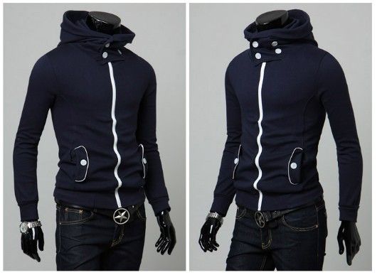 SLIM ZIP COLLAR HOODIE SWEATSHIRT MF 1569  