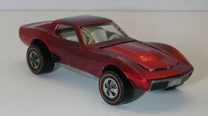 Redline Hotwheels Red 1968 Custom Corvette  