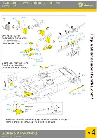   Model Works 135 Leopard 2A6 / 2A5 Detail Set Tamiya, LW35057  