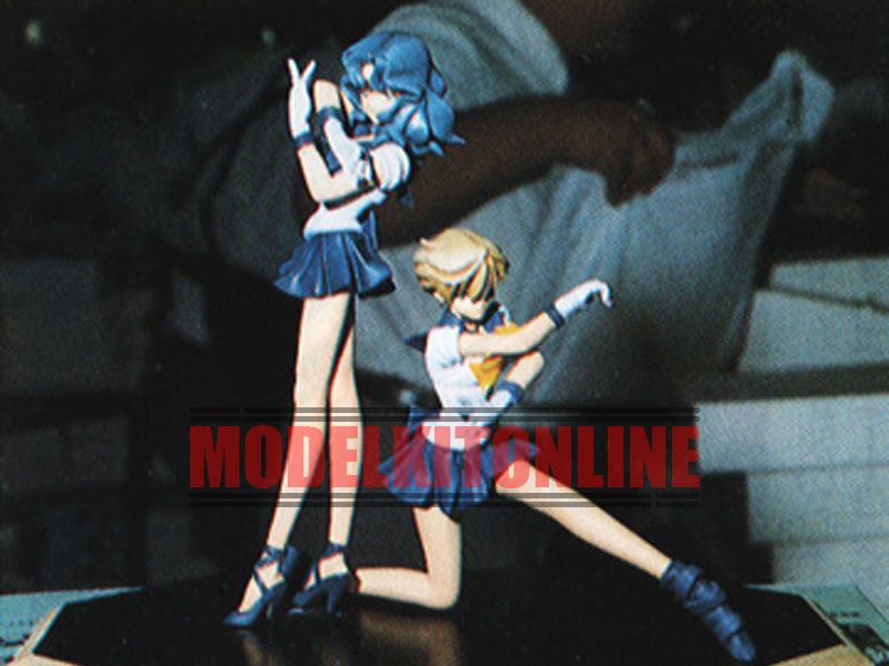 SAILOR MOON URANUS & NEPTUNE 1/8 UNPAINTED FIGURE RESIN MODEL KIT 