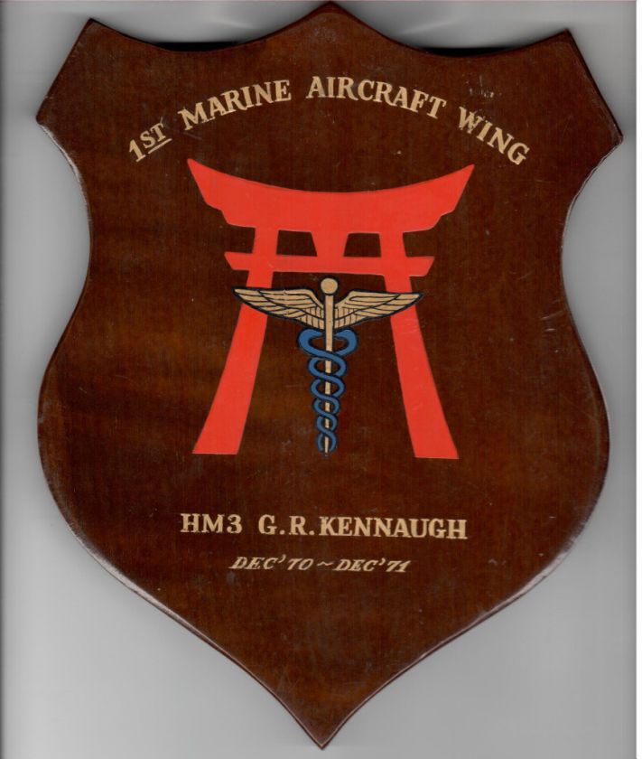 1st MAW Hospital Corpsman Plaque Vietnam 1970 71 Marine  