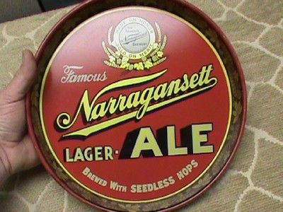 1930s Famous Narragansett Lager Ale Beer Tray.Large collection 