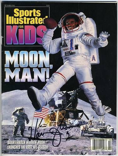 Warren Moon autograph signed SI For Kids magazine HOF  