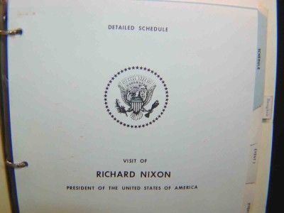 PRESIDENT NIXON Detailed Schedule THAILAND TRIP 1969  