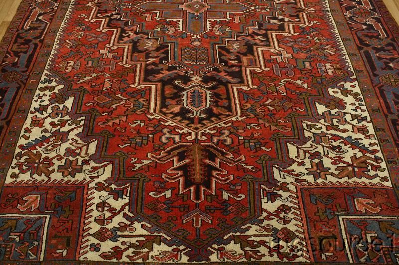   ANTIQUE 8X11 HERIZ SERAPI PERSIAN ORIENTAL AREA RUG WOOL CARPET  