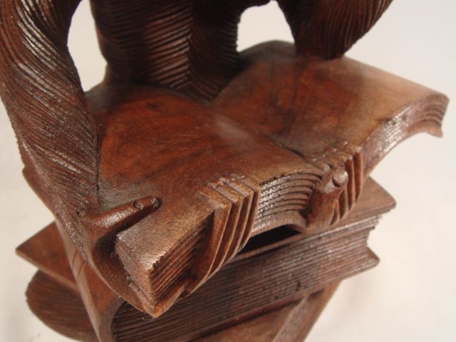 Bali Wood Sculpture Intellectual Thinking Monkey ART  