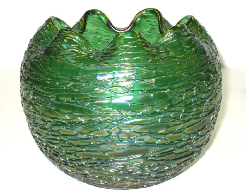 Loetz Lotz Creta Chine Green Glass Vase  