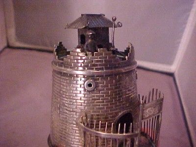 Chinese Export Silver WC Wing Chun Detailed Miniature Military Fort 