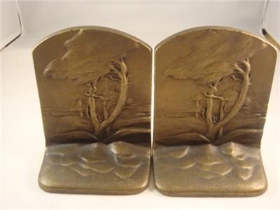 Bradley Hubbard Windswept Trees Bookends RARE *WOW*  