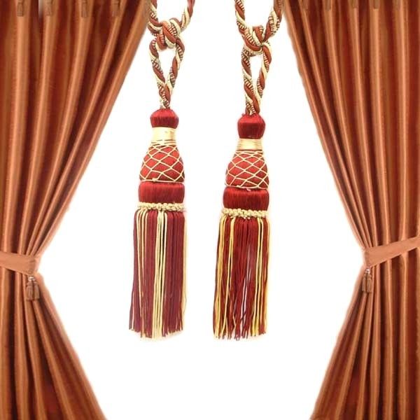 CHERRY CURTAIN TASSEL TIEBACK HOME FURNISHING 2 Pc 24  