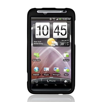 HTC Thunderbolt 6400 Black Rubberized Snap On Hard Case + Micro Car 