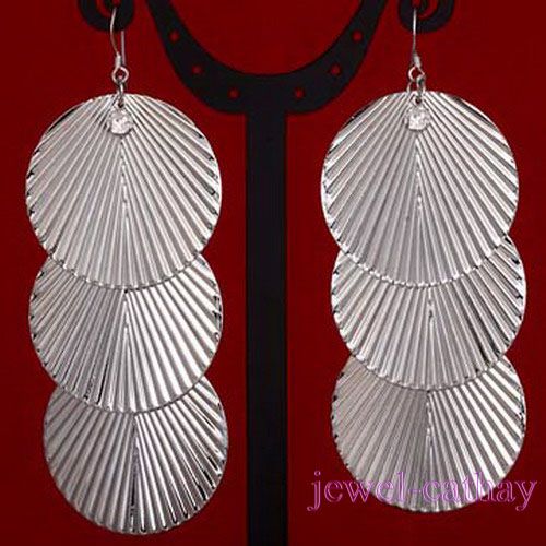 New 75mm 3pcs Round Long Dangle Earrings    