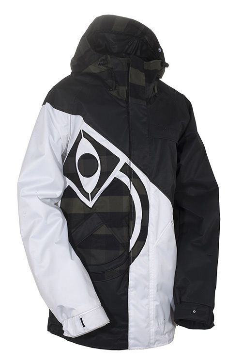   Nomis Diagonal Jacket Ski Snowboard White Black Mens Insulated  