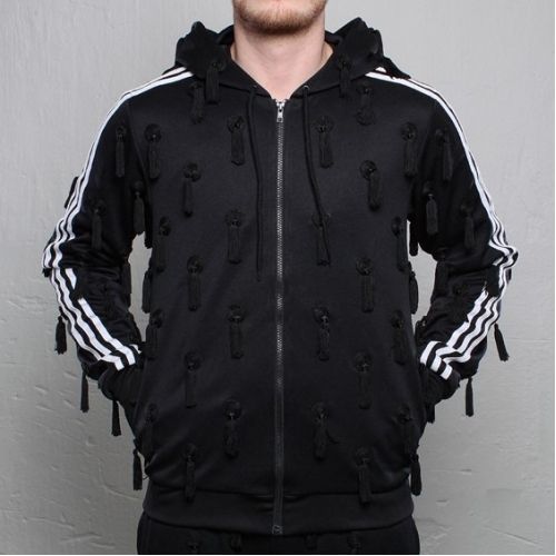   ObyO Jeremy Scott Tassel 3 Stripe Mens Hoodie Track Top O27161  