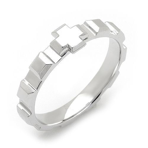 Rosary Ring Sterling Silver Christian Cross Ring RS004  