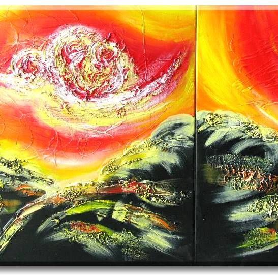 YIN LUM abstract art sunset landscape seascape painting  