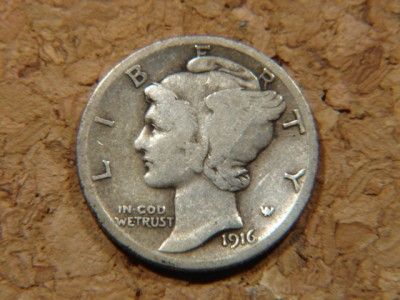 Nice 1916 P Mercury Silver Dime FREE S&H  