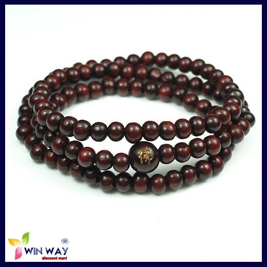 Wood Beads Tibet Buddhist Prayer Bracelet Mala Buddha  