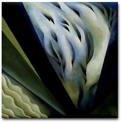 Georgia OKeeffe Blue Green Music Ceramic Art Tile  