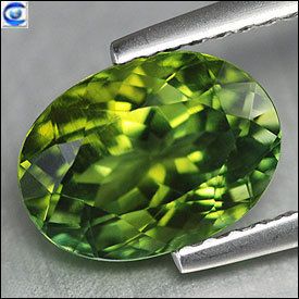 80ct  Lustrous Hot Yellow Green Tourmaline  VVS  Oval  NR  