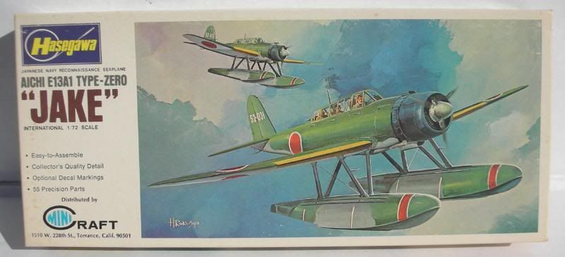 VINTAGE WWII HASEGAWA 1/72 AICHI E13A1 TYPE ZERO JAKE MODEL AIRPLANE 