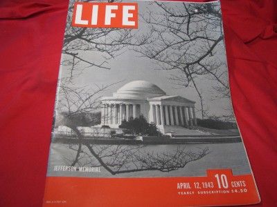 VINTAGE LIFE APRIL 12 1943 JEFFERSON RUML CARNEGIE FS  