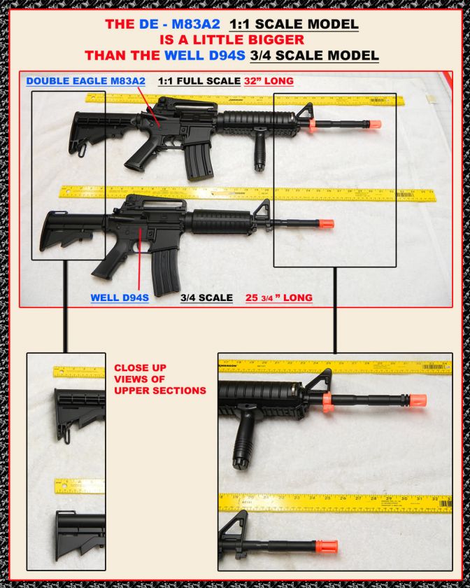 Well D94S M16 M4A1 Electric Airsoft Gun Rifle AEG Full/Semi Automatic 